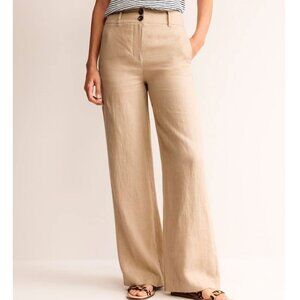 NWT Boden Westbourne Linen Trousers in Natural 8R